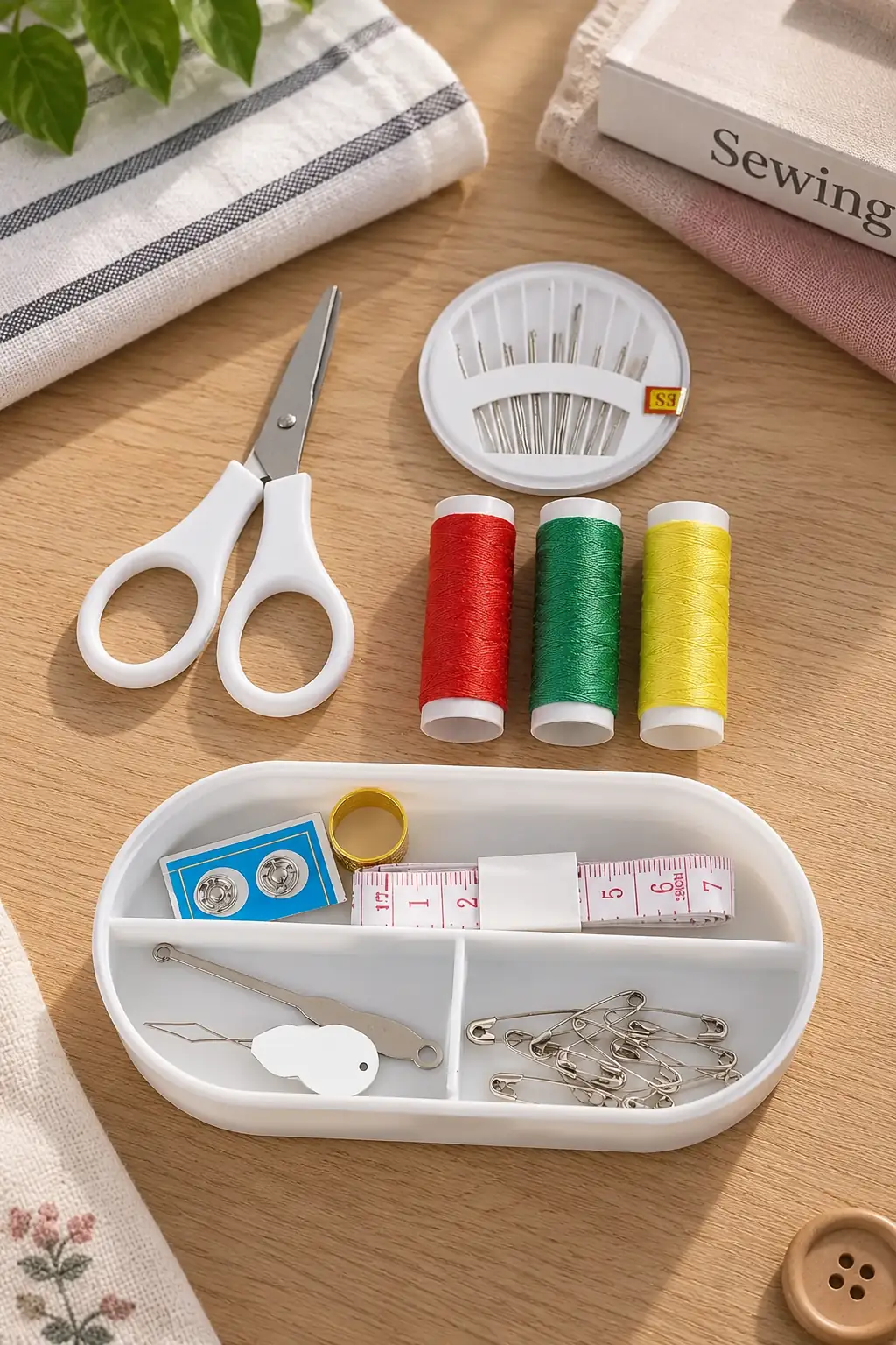 Miniso Lisanslı Kutulu Dikiş Seti Beyaz 15  Cm – Pratik Seyahat ve Ev Tipi Tamir Kiti
