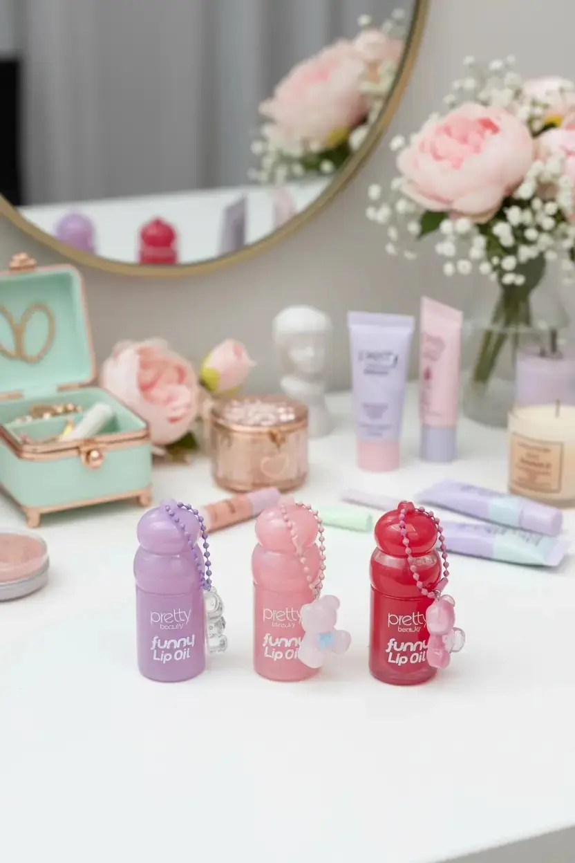 Pretty Beauty PB-956 Ayıcıklı Dudak Yağı – Parlak ve Bakımlı Görünüm