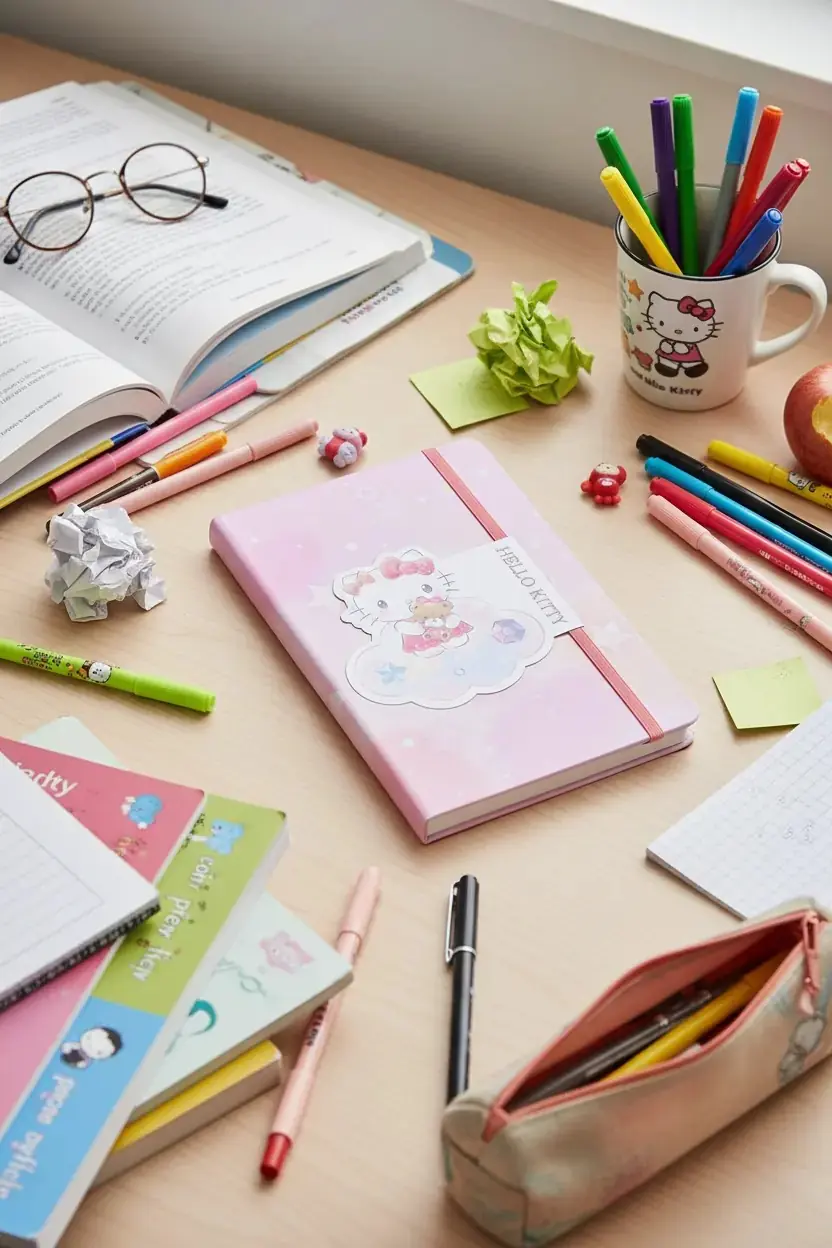 Sanrio Lisanslı Hello Kitty A5 Lastikli Ciltli Defter 80 Yaprak 14 CM