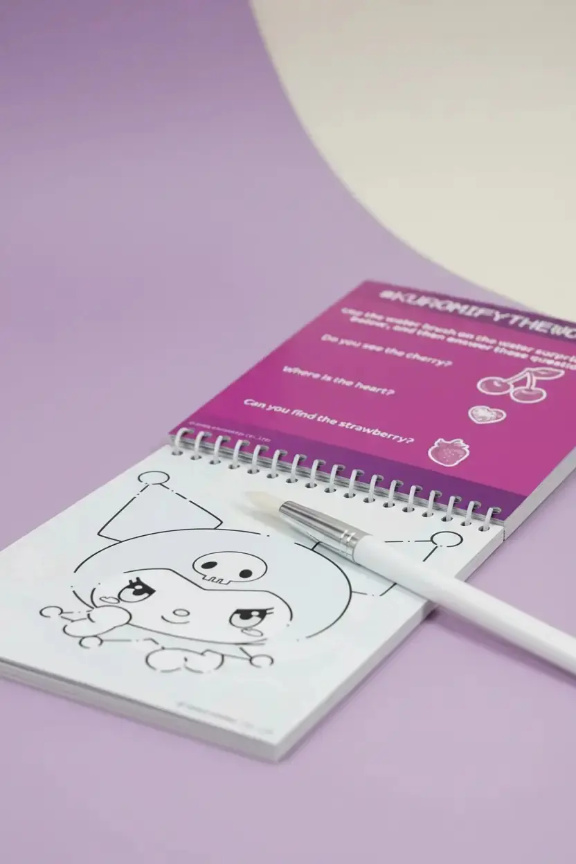 Sanrio Lisanslı Kuromi Mürekkepli Boyama Seti – Sihirli Parti Suyla Boyama
