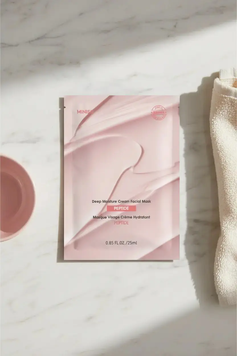 Miniso Lisanslı Derin Nemlendirici Krem Yüz Maskesi – Peptit Temalı Bambu Kağıt Maske