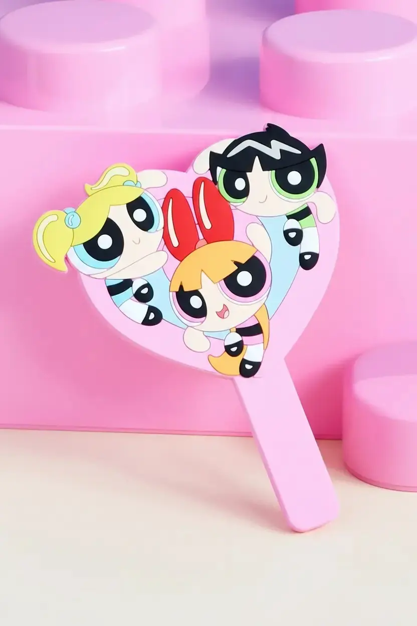 Powerpuff Girls Lisanslı Kalp Şekilli El Aynası