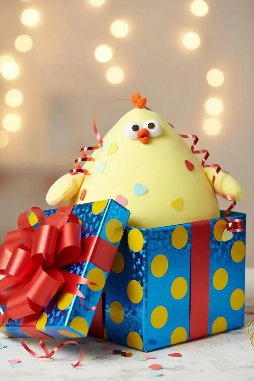 Miniso Lisanslı Dundun Serisi Tombul Tavuk Peluş Oyuncak – Yumuşak ve Büyük Uyku Arkadaşı 30 Cm
