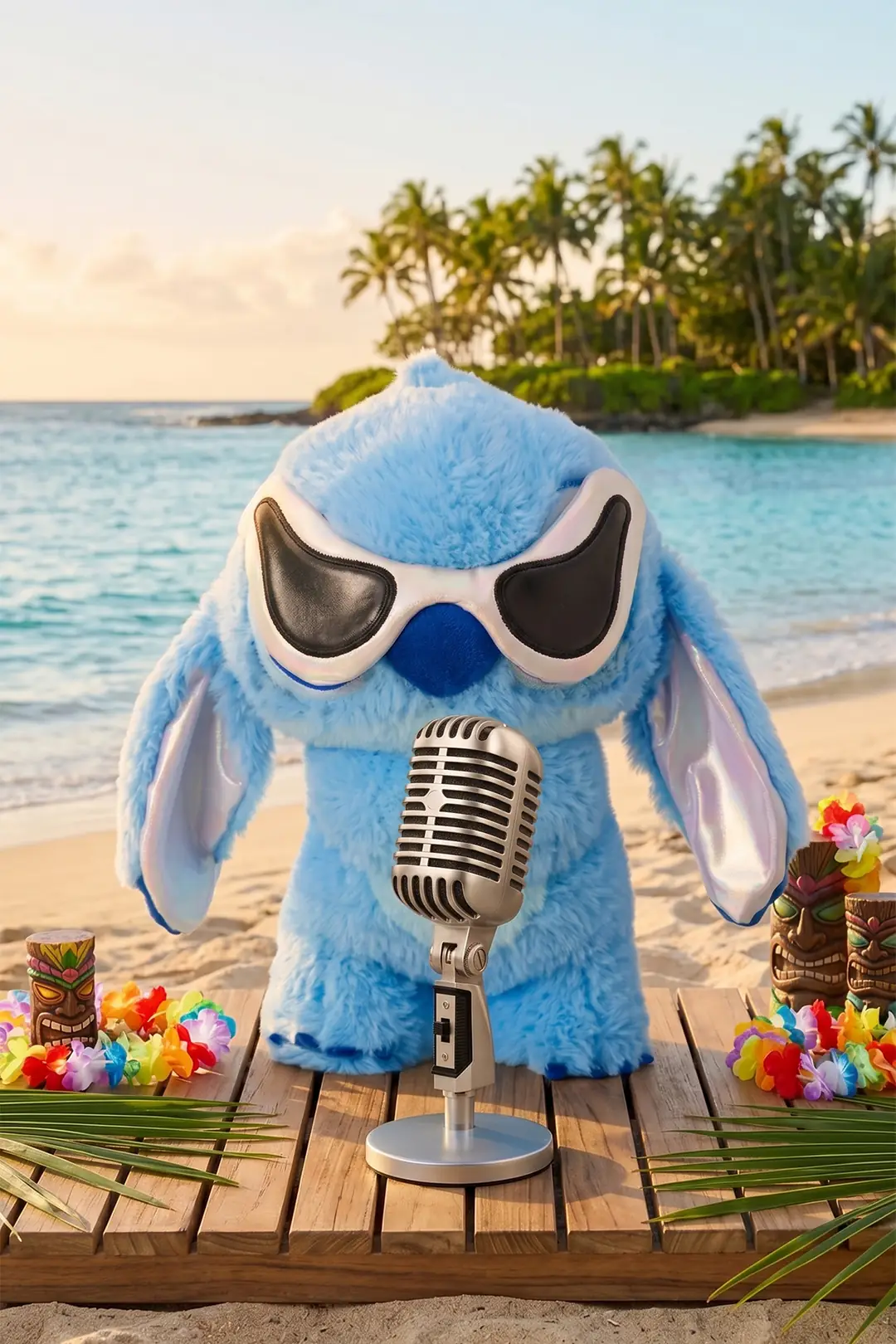 Disney Stitch Lisanslı Koleksiyonu 30 cm Havalı Ayakta Duran Peluş Oyuncak – Güneş Gözlüklü Model