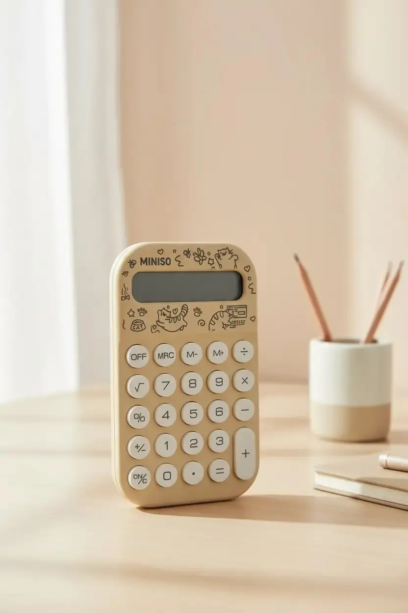 Miniso Lisanslı Meow Meow Serisi 8 Haneli Hesap Makinesi Sarı – Sevimli Cep Hesap Makinesi