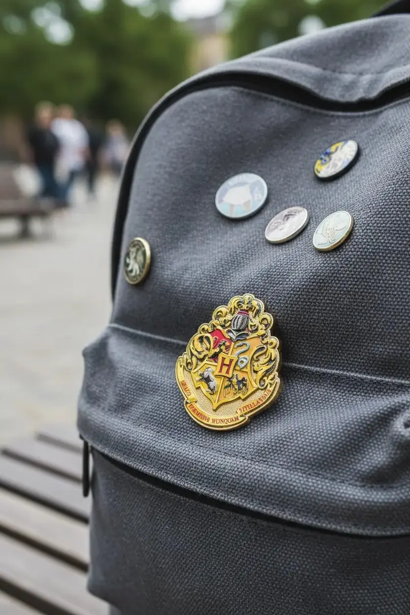 Harry Potter Lisanslı Okul Rozeti – Çinko Alaşım Dayanıklı Çanta ve Ceket Rozeti 4,5 Cm
