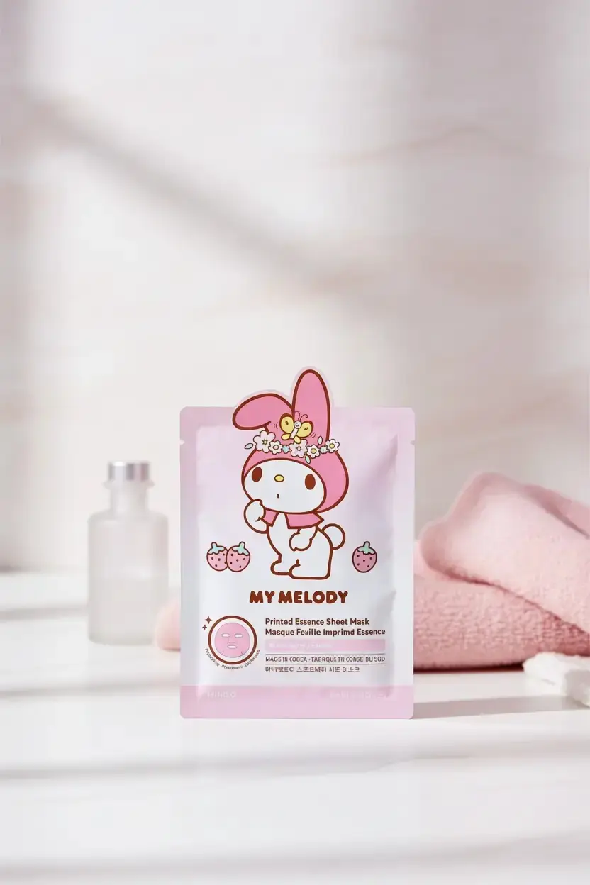 Sanrio Lisanslı My Melody Besleyici Kağıt Yüz Maskesi – Eğlenceli Bakım