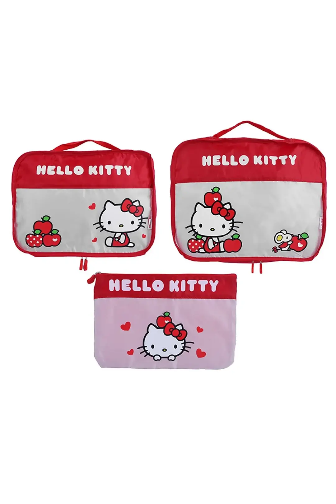 Sanrio Lisanslı Hello Kitty Seyahat Çantası – Valiz Düzenleyici 3’lü Set 32 Cm