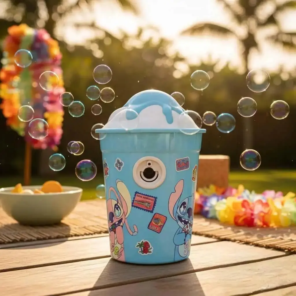 Disney Lilo & Stitch Lisanslı Parti Serisi Dondurma Temalı Otomatik Baloncuk Makinesi