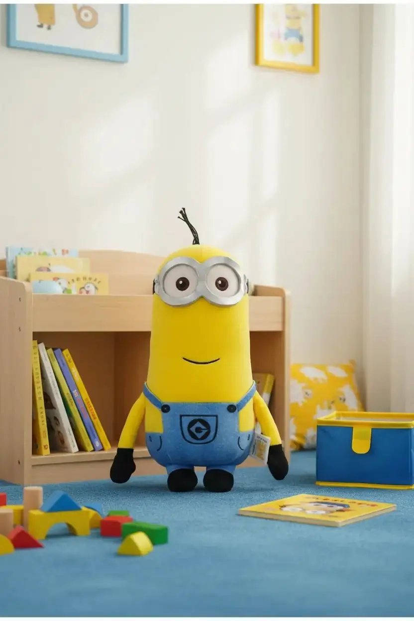 Miniso Lisanslı Minions Koleksiyonu 10 İnç Kevin Peluş Oyuncak – İkonik Tulumlu Model