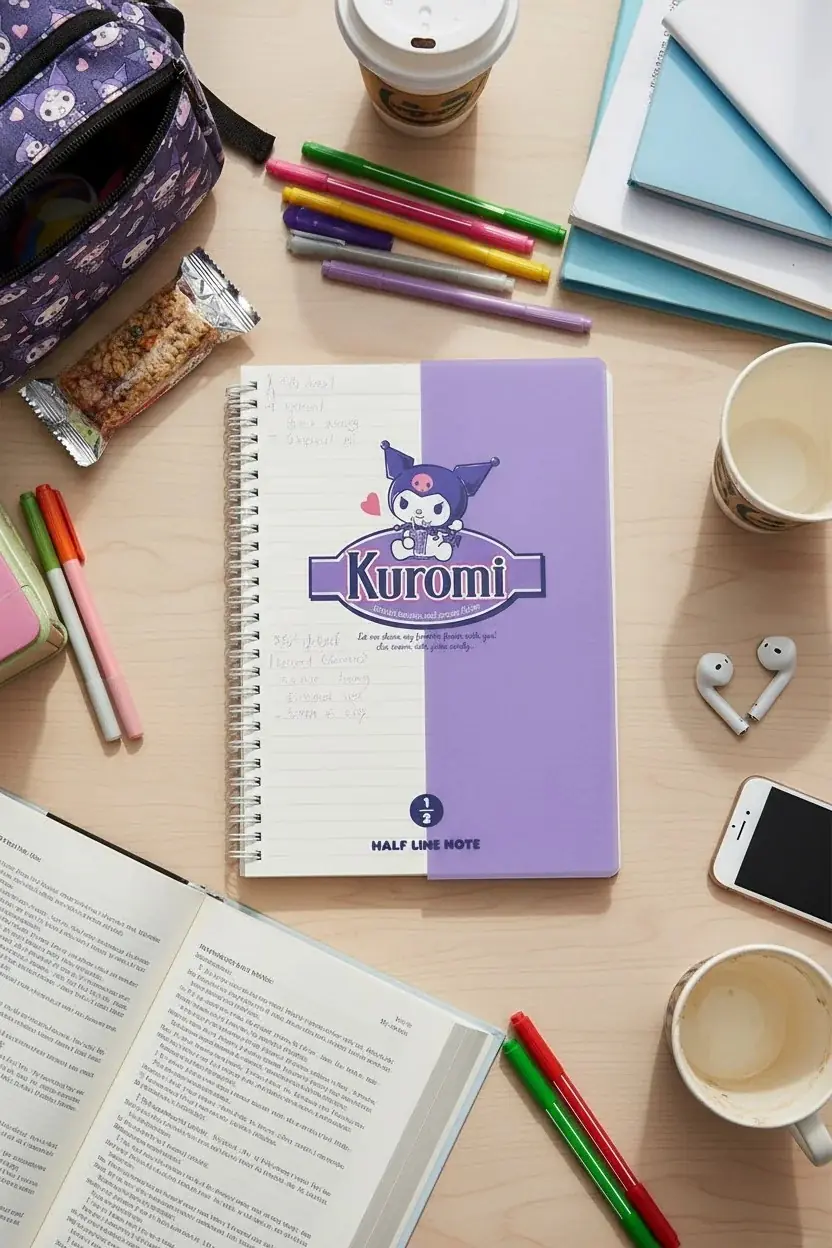 Sanrio Lisanslı Kuromi Retro Koleksiyonu B5 Spiral Telli 80 Sayfa Defter