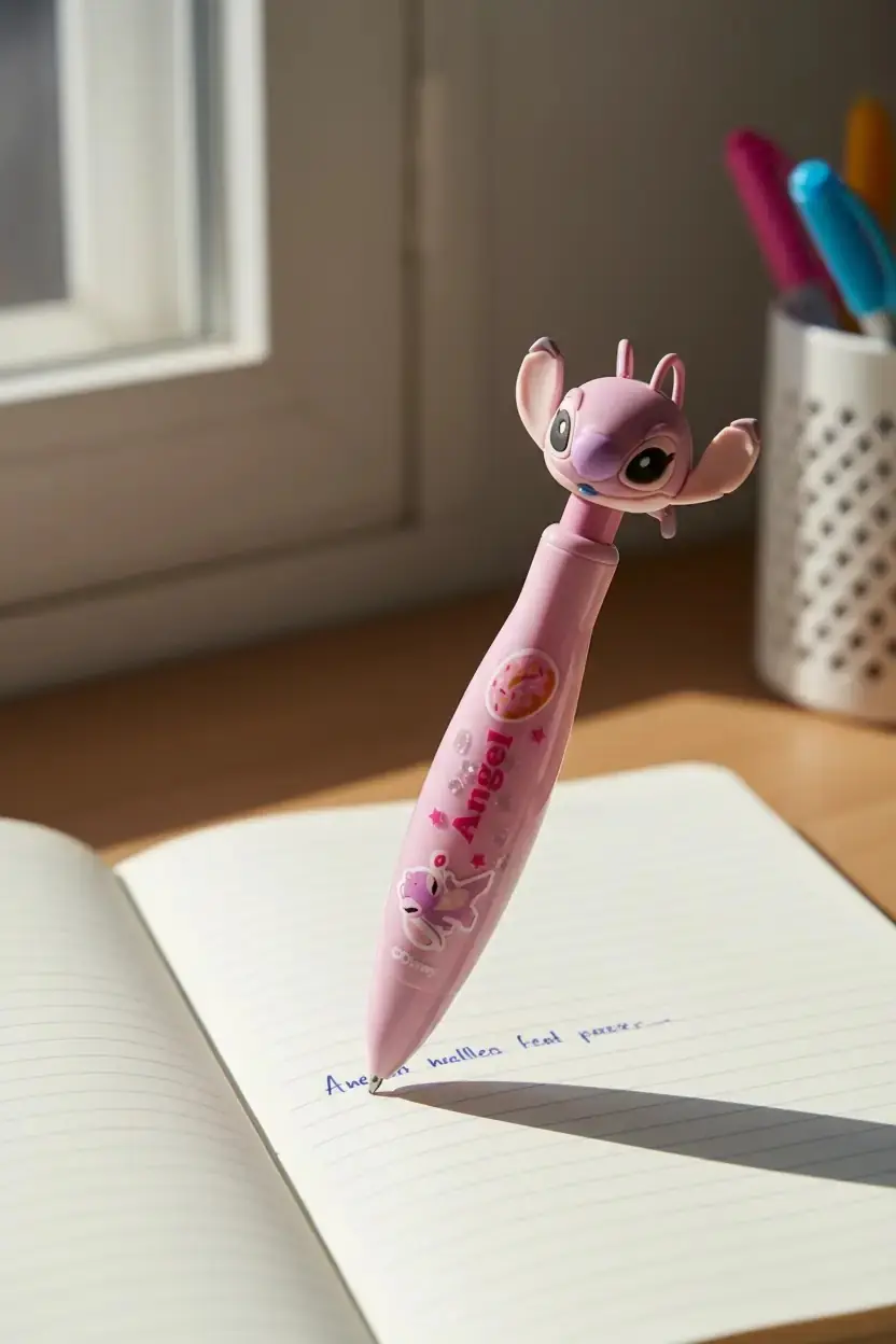 Disney Lisanslı Stitch Kafa Figürlü Tükenmez Kalem Şirin Tasarım 14,5 Cm