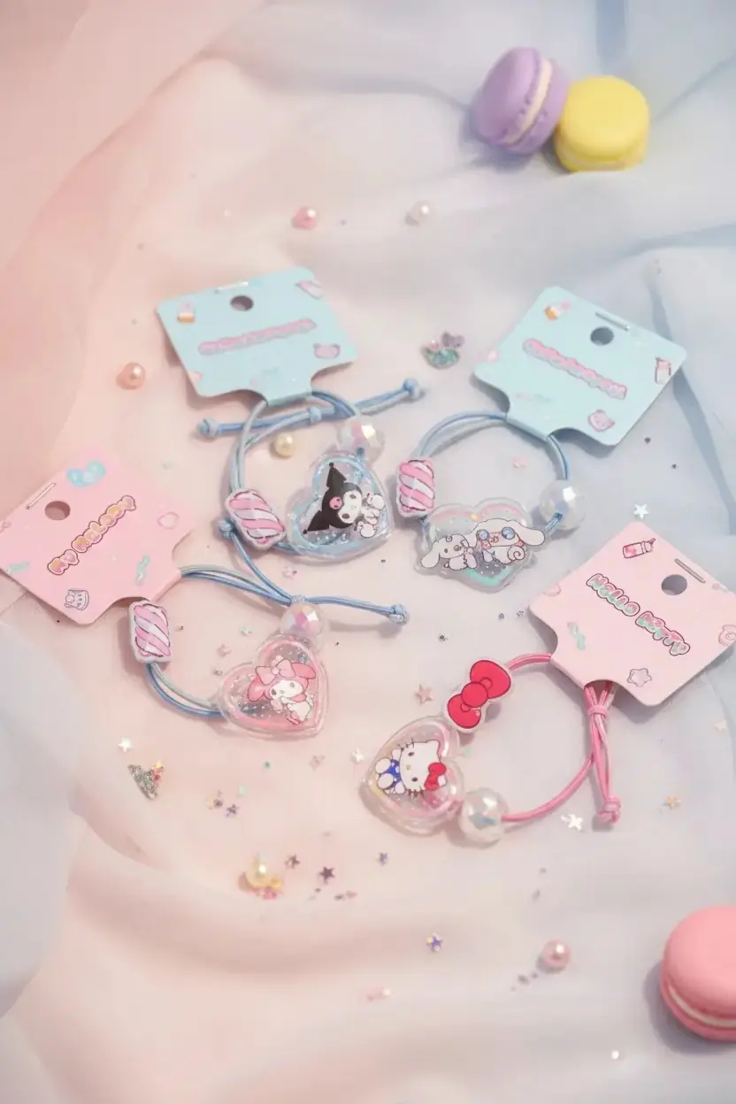 Hello Kitty Lisanslı Tatlı Fabrika Serisi Saç Tokası – Pastel & Esnek Yapı