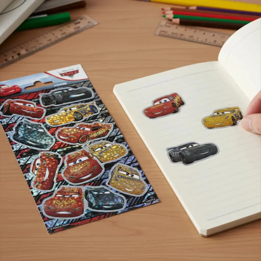 Taros Disney Lisanslı Cars Lazer Efektli Sticker Seti