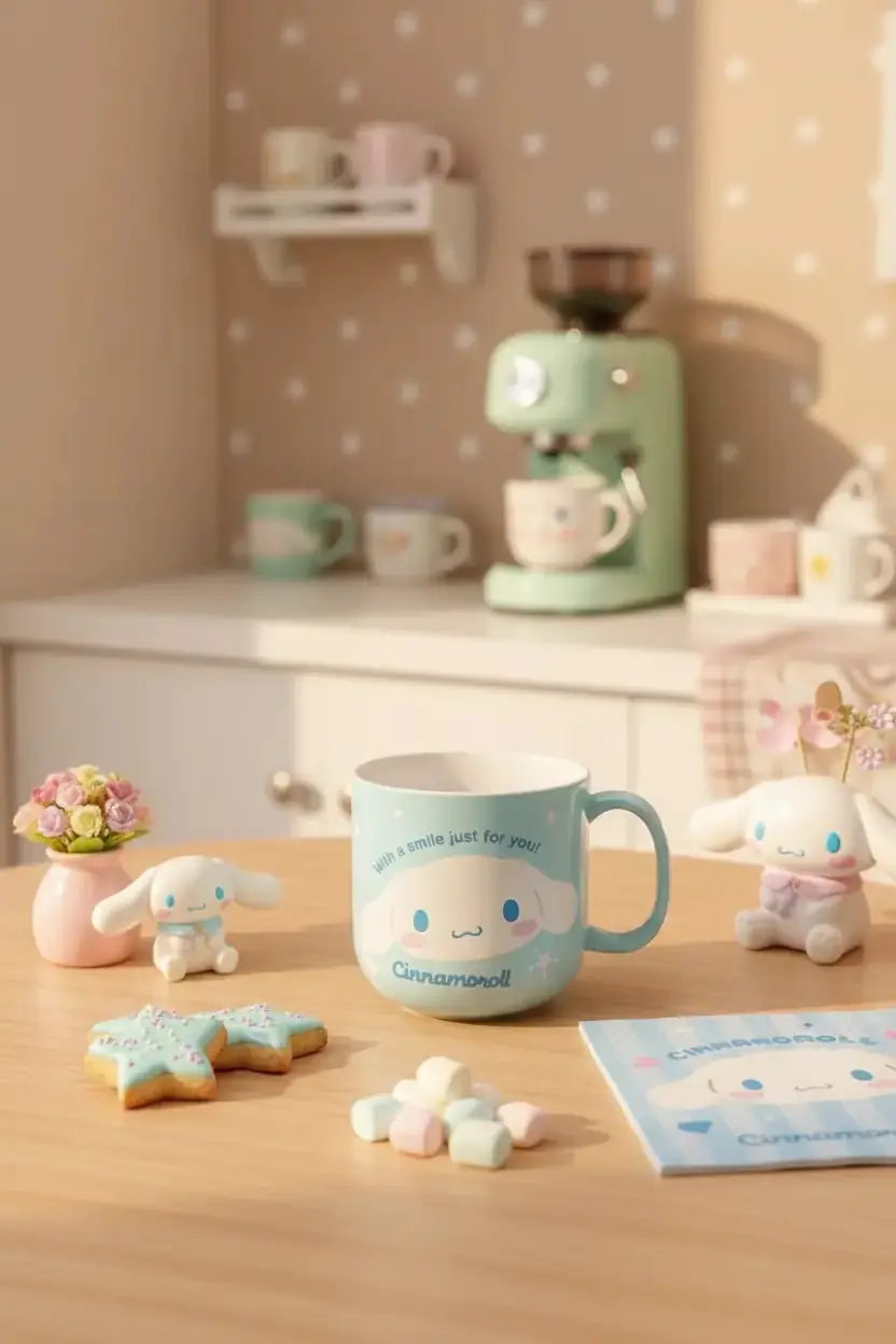 Sanrio Lisanslı Cinnamoroll Kabartmalı Seramik Kupa - 450 ml