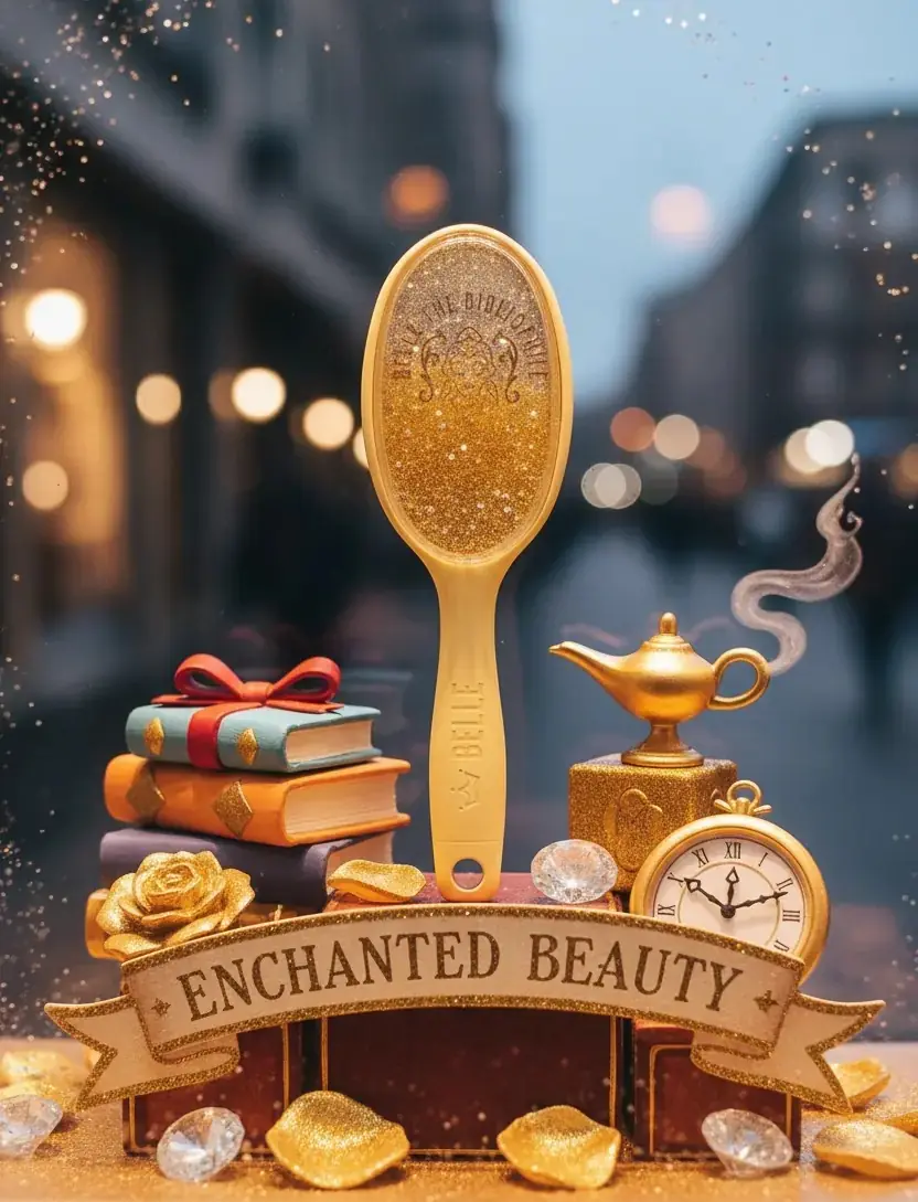 Disney Lisanslı Prenses Belle Glitterlı Saç Fırçası – Işıltılı Kolay Tarama Sağlayan 22,8 Cm