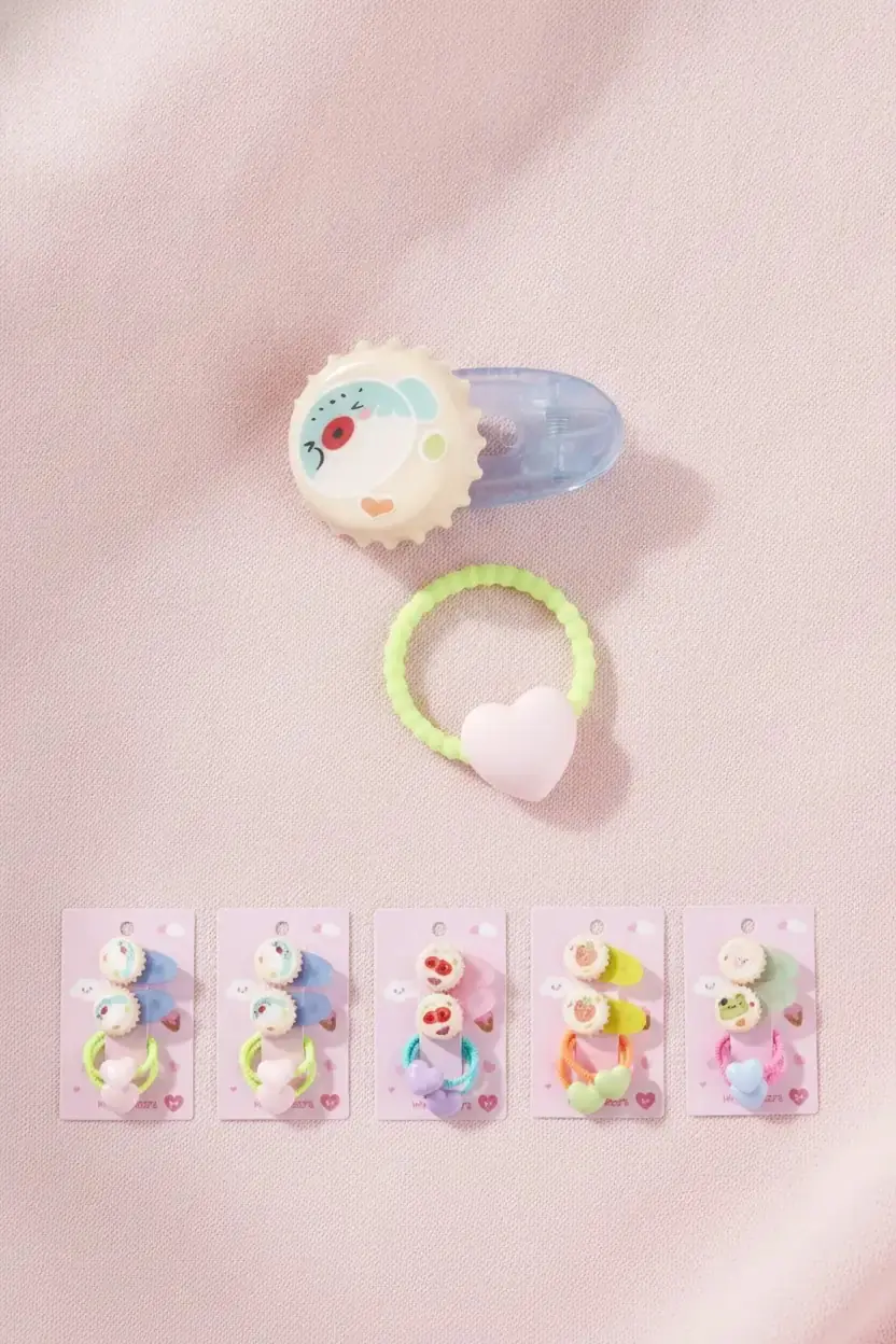 Miniso Lisanslı Eğlence Serisi Meyve Figürlü 4'lü Saç Toka Seti – Çocuklar İçin Renkli ve Dayanıklı Saç Aksesuarı