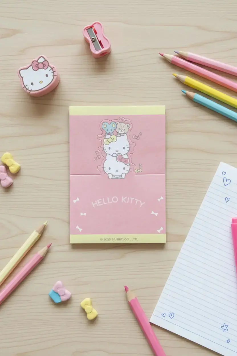 Sanrio Lisanslı Hello Kitty Standlı Not Defteri – Masa Üstü Tasarım