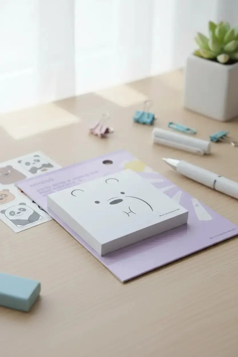 We Bare Bears Lisanslı Kutup Ayısı Not Kağıdı Seti – Klipsli 80 Yaprak