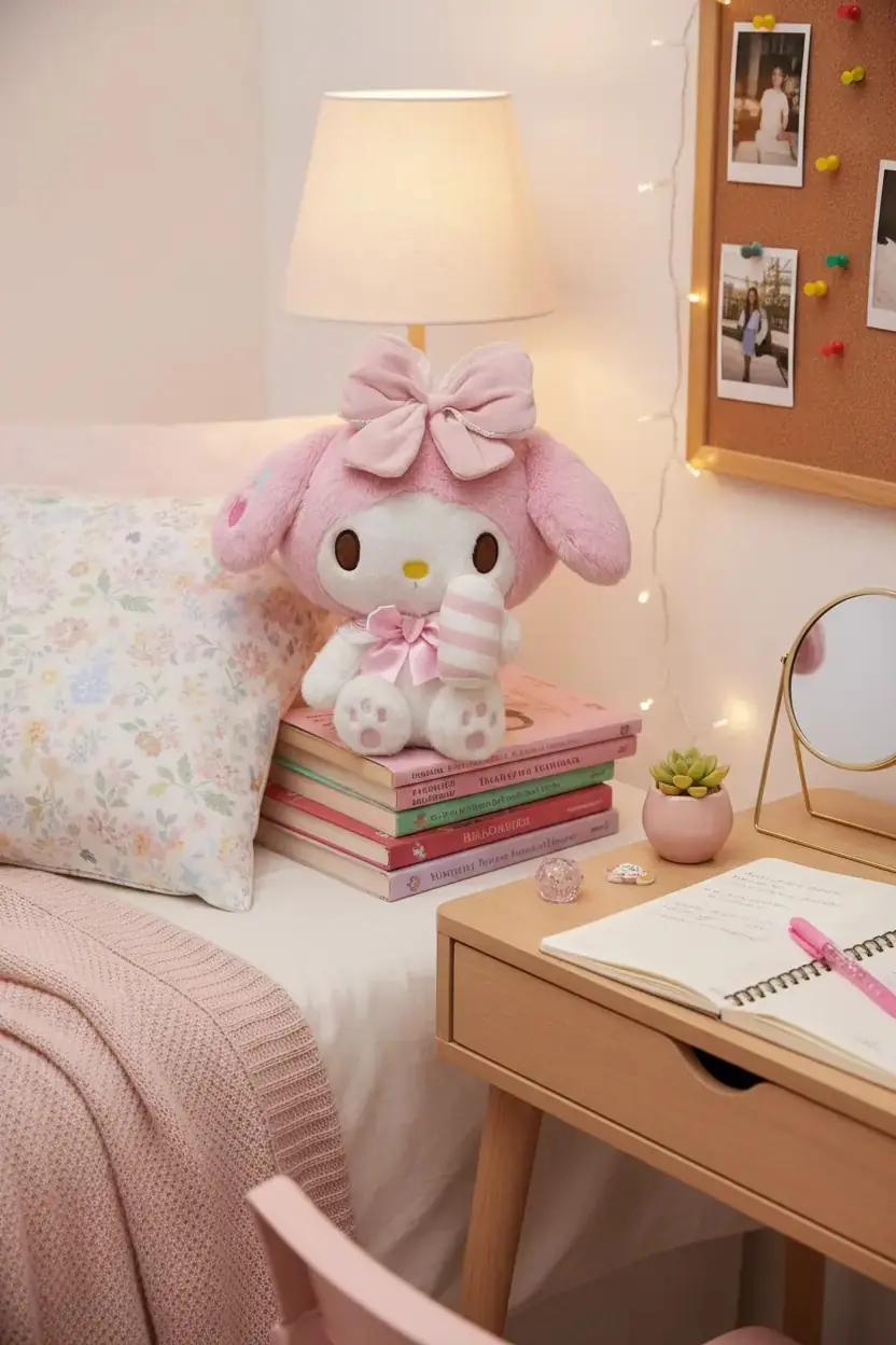 Sanrio Lisanslı My Melody Tatlı Fabrikası Peluş Oyuncak – Oturan 28 Cm