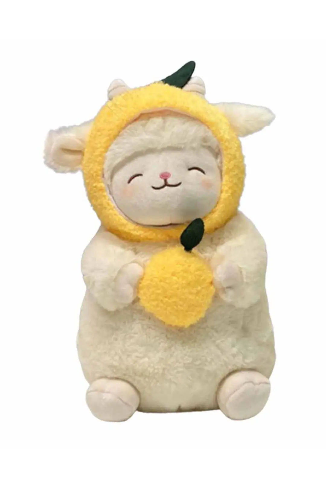 Miniso Lisanslı Kuzu Baa Serisi Peluş Oyuncak – Limon Kostümlü Yumuşacık Sarılmalık 25 Cm
