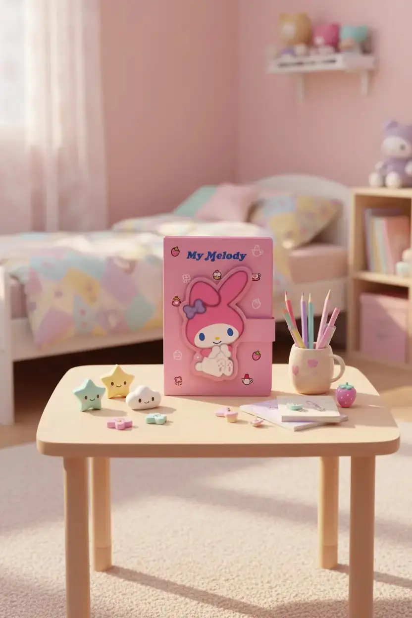 Sanrio Lisanslı My Melody A5 Not Defteri 3D Figürlü Mıknatıslı 20.5 Cm
