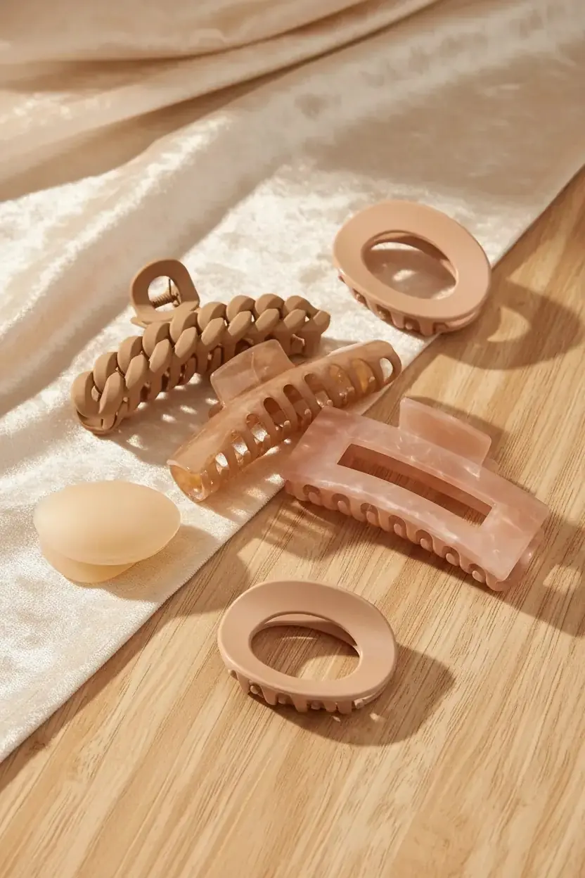 Miniso Lisanslı Kahverengi Kıskaç Toka Seti (4 Adet) – Doğal Tonlarda Mat ve Parlak Dokulu Güçlü Tutuşlu Aksesuar